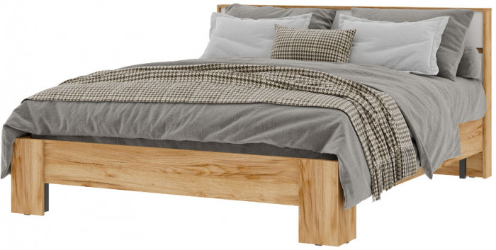 Хелен КР 03 Кровать 1.6х2.0 (1,670х0,928х2,114) белый/дуб крафт золото