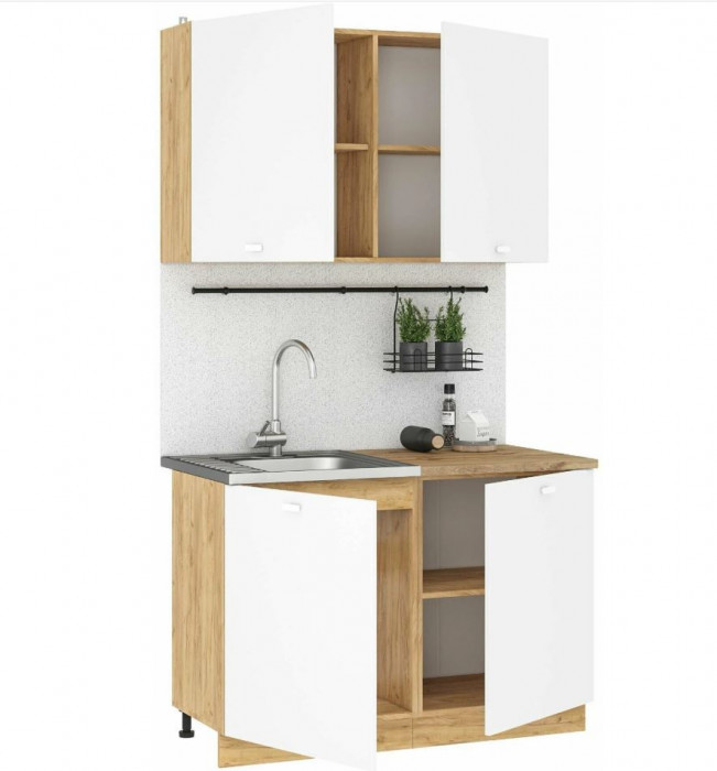 кухня Дана 1,2 дуб крафт золотой/белый