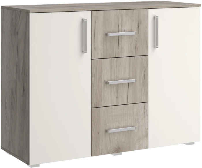 Комод 3 ящика/2 двери (1200) Фиеста NEW, Крафт серый/Кашемир