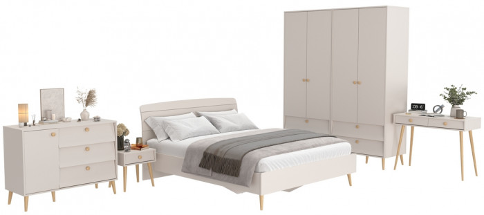 Афина Спальня 38-1600, цвет кашемир серый, сп.м. 1600х2000 мм., б/м, основание есть - фанера