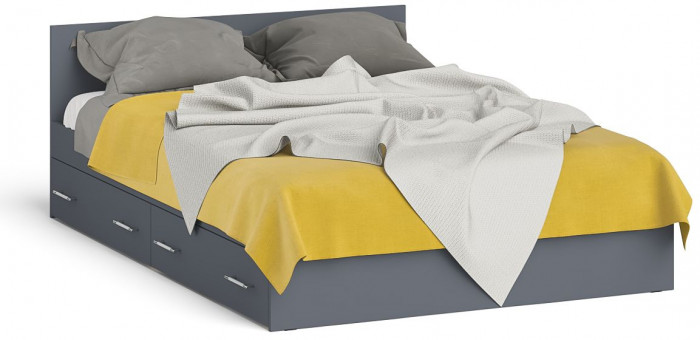 Мори Кровать с ящиками 1400, графит