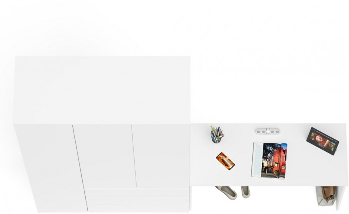 Мори письменный стол МСП1200.1 + Шкаф МШ1200.1, белый