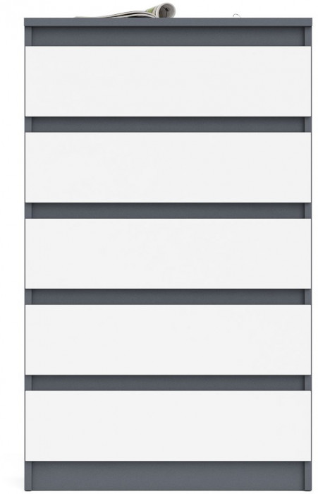 Мори Комод МК700.5, цвет графит/белый, ШхГхВ 70,4х41х114 см.