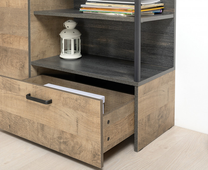 Трувор Прихожая 156, цвет дуб гранж песочный/интра, ШхГхВ 209х37х195 см., универсальная сборка