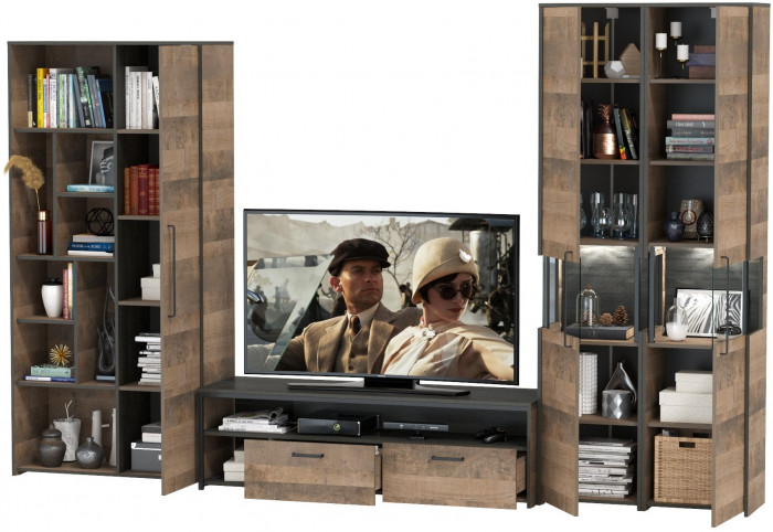 Трувор Гостиная 034, дуб гранж песочный/интра