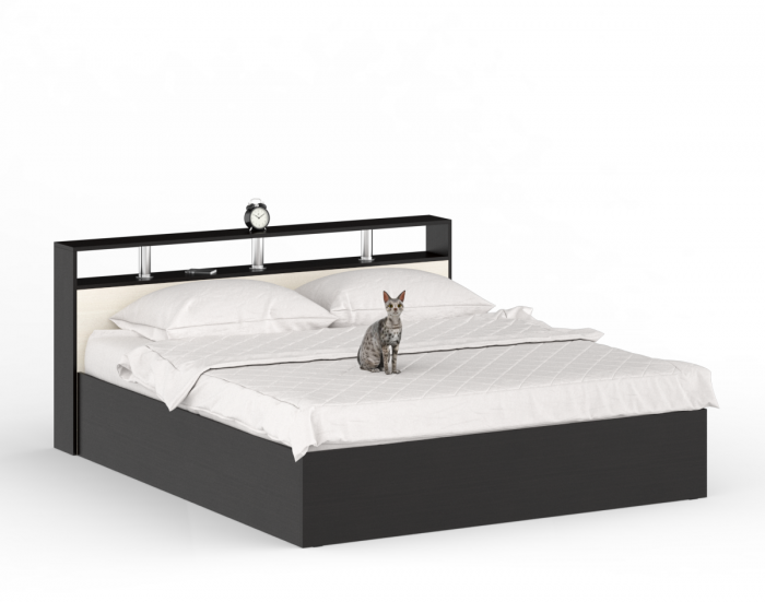 Камелия спальня № 4 Кровать 1800 + Две тумбы + Комод + Шкаф 4-х створчатый, венге/дуб лоредо