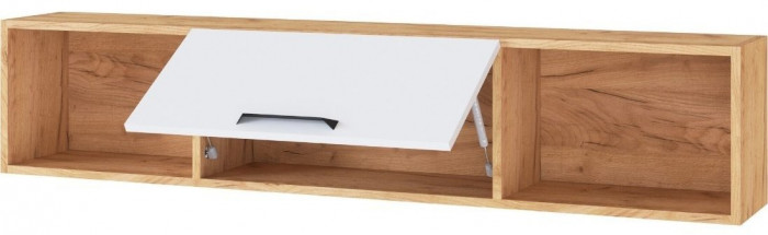 Квартет-13 Полка навесная 1450 дуб крафт золотой/белый