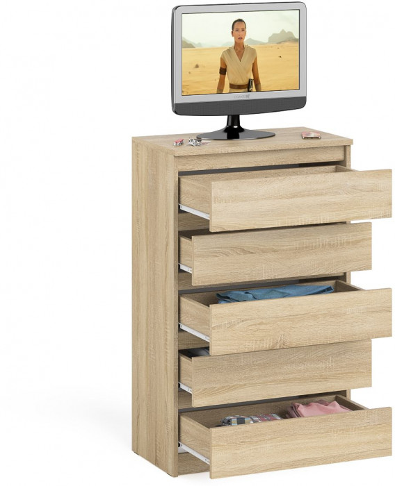 Мори Комод МК700.5, цвет дуб сонома, ШхГхВ 70,4х41х114 см.