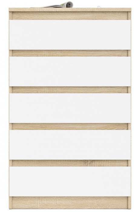 Мори Комод МК700.5, цвет дуб сонома/белый, ШхГхВ 70,4х41х114 см.