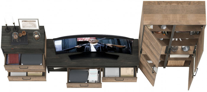 Трувор Гостиная 038, дуб гранж песочный/интра