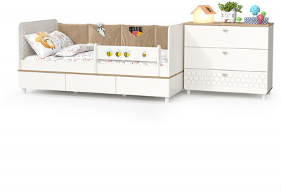 Эйп 11.40 Кровать + 13.322 Комод, белый/дуб белый