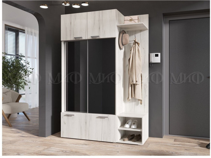 Прихожая Стелла ЛДСП (Крафт / Белый глянец)