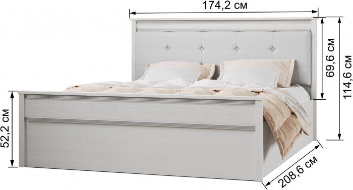 Модульная спальня Ливорно, набор 4, Ясень анкор светлый