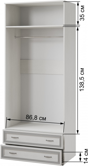 Модульная спальня Ливорно, набор 4, Ясень анкор светлый