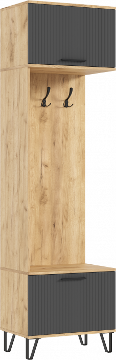 Флэш Прихожая, вариант №1, Браш графит/Дуб крафт