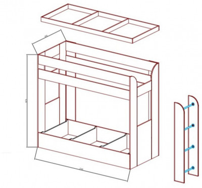 Карамель 75 кровать-диван Ясень Анкор Светлый / Бодега Темный / Ткань Ромб