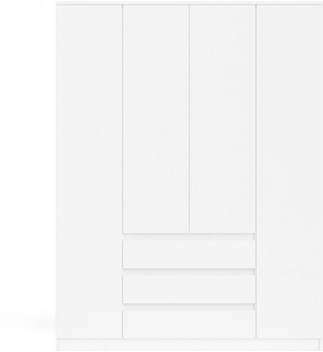 Мори Шкаф МШ1600.1, цвет белый, ШхГхВ 160,4х50,4х209,6 см.
