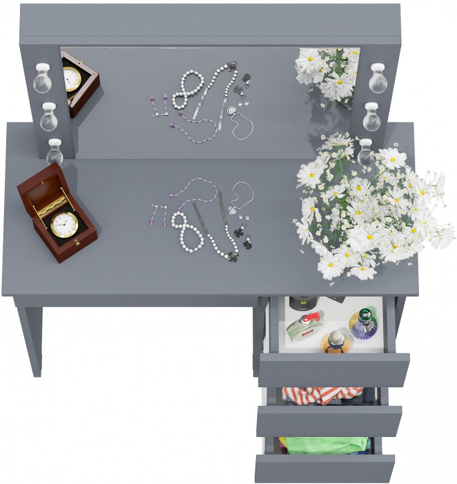 Стол косметический с подсветкой Сура, графит