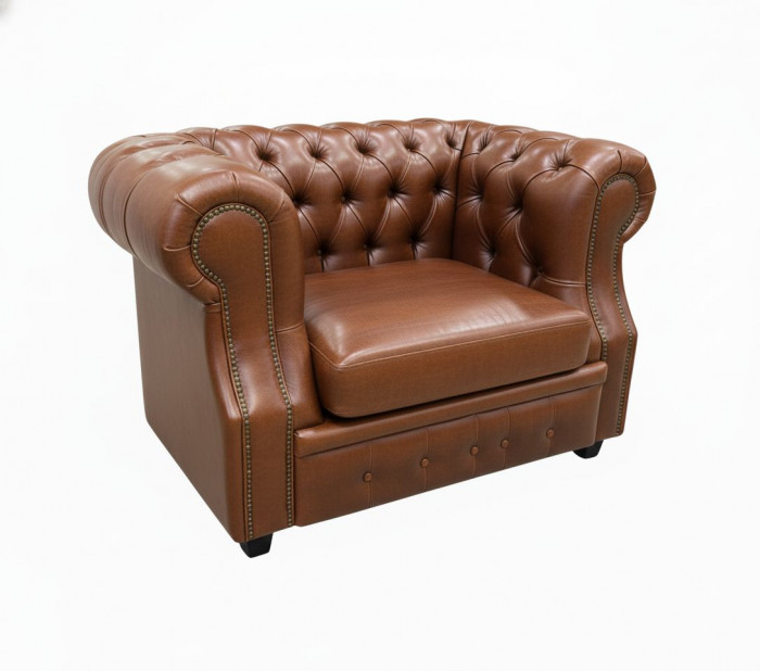 Кресло Честер ЛОФТ, экокожа, светло-коричневый