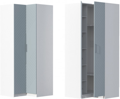 Шкаф угловой "Иннэс-7" - Белый/Монблан Р-856