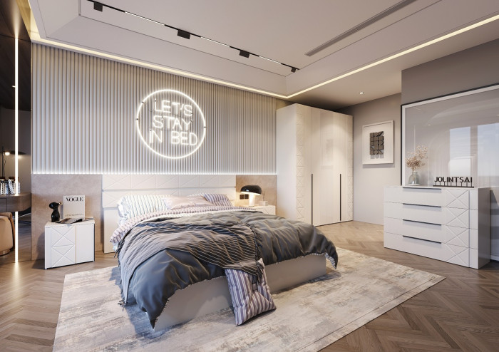 Кровать 160х200 с подъемным механизмом "Агата" - Белый текстурный/Дуб полярный